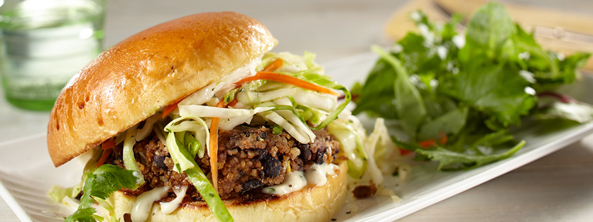 Black Bean Burger & Cilantro Slaw Recipe