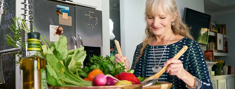 Following a kidney friendly recipe.